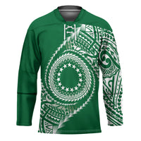 Cook Islands Gospel Day Hockey Jersey Green Tribal Curves LT05 Unisex Green - Polynesian Pride