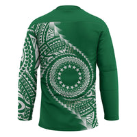 Cook Islands Gospel Day Hockey Jersey Green Tribal Curves LT05 - Polynesian Pride
