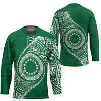 Cook Islands Gospel Day Hockey Jersey Green Tribal Curves LT05 - Polynesian Pride