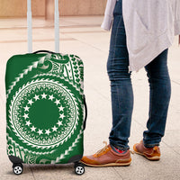 Cook Islands Gospel Day Luggage Cover Green Tribal Curves