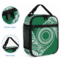 Cook Islands Gospel Day Lunch Bag Green Tribal Curves LT05 - Polynesian Pride