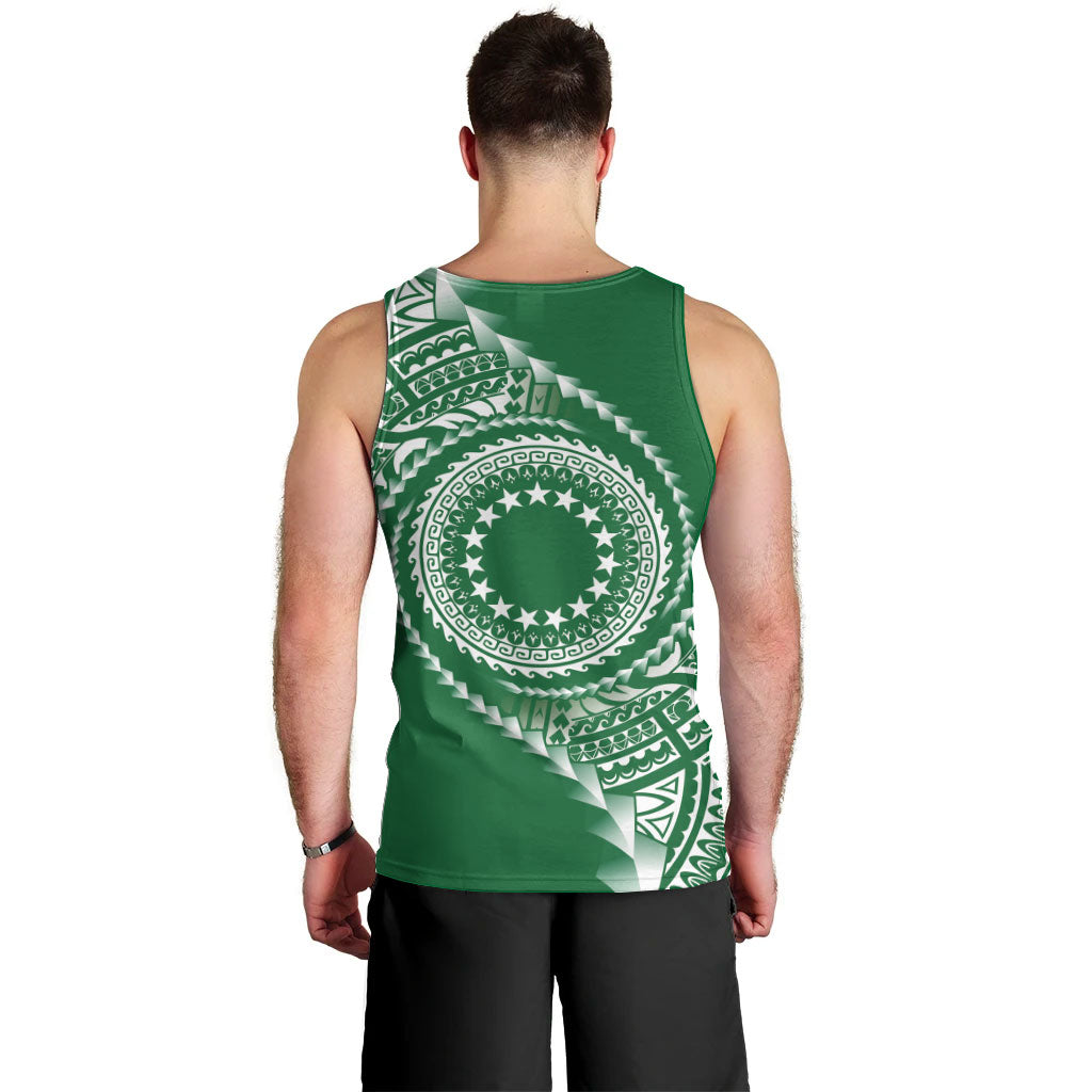 Cook Islands Gospel Day Men Tank Top Green Tribal Curves LT05 - Polynesian Pride