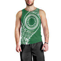 Cook Islands Gospel Day Men Tank Top Green Tribal Curves LT05 - Polynesian Pride