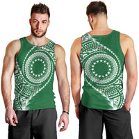Cook Islands Gospel Day Men Tank Top Green Tribal Curves LT05 - Polynesian Pride