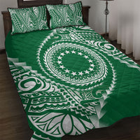 Cook Islands Gospel Day Quilt Bed Set Green Tribal Curves LT05 Green - Polynesian Pride
