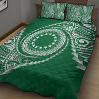 Cook Islands Gospel Day Quilt Bed Set Green Tribal Curves LT05 - Polynesian Pride