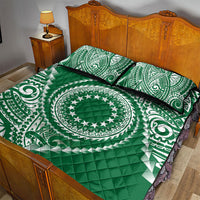 Cook Islands Gospel Day Quilt Bed Set Green Tribal Curves LT05 - Polynesian Pride