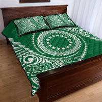 Cook Islands Gospel Day Quilt Bed Set Green Tribal Curves LT05 - Polynesian Pride