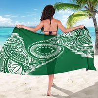 Cook Islands Gospel Day Sarong Green Tribal Curves LT05 - Polynesian Pride