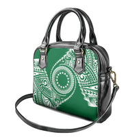 Cook Islands Gospel Day Shoulder Handbag Green Tribal Curves LT05 - Polynesian Pride
