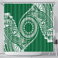 Cook Islands Gospel Day Shower Curtain Green Tribal Curves LT05 - Polynesian Pride