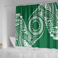 Cook Islands Gospel Day Shower Curtain Green Tribal Curves LT05 - Polynesian Pride