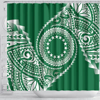 Cook Islands Gospel Day Shower Curtain Green Tribal Curves LT05 - Polynesian Pride