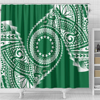 Cook Islands Gospel Day Shower Curtain Green Tribal Curves LT05 - Polynesian Pride