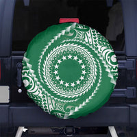 Cook Islands Gospel Day Spare Tire Cover Green Tribal Curves LT05 No hole Green - Polynesian Pride