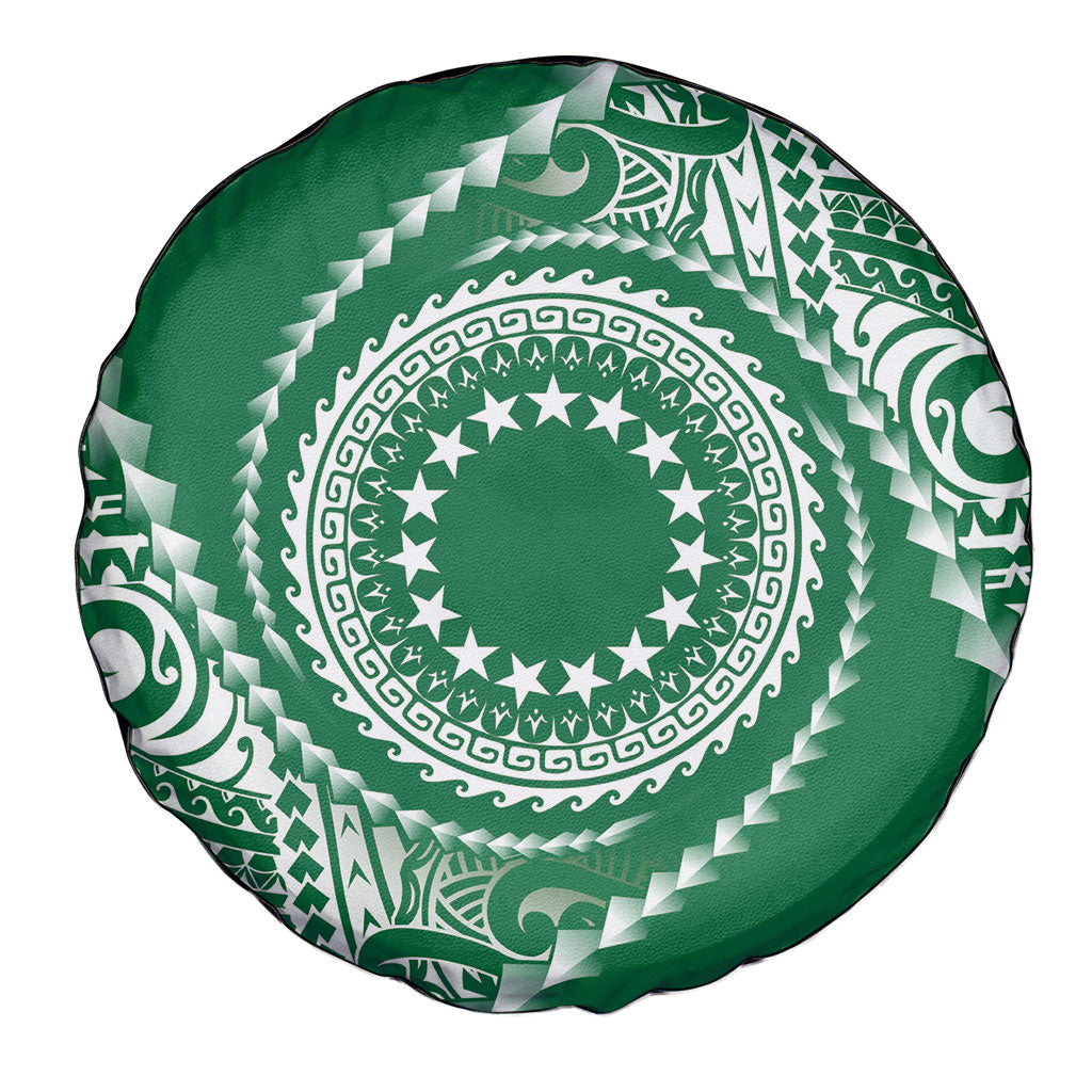 Cook Islands Gospel Day Spare Tire Cover Green Tribal Curves LT05 - Polynesian Pride