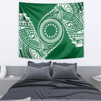 Cook Islands Gospel Day Tapestry Green Tribal Curves LT05 - Polynesian Pride
