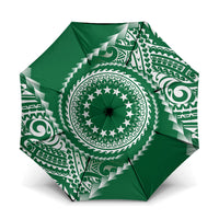 Cook Islands Gospel Day Umbrella Green Tribal Curves LT05 One Size Folded 11.42 inch Opened Diameter 37.4 inch Green - Polynesian Pride