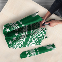 Cook Islands Gospel Day Umbrella Green Tribal Curves LT05 - Polynesian Pride