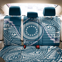 Cook Islands Gospel Day Back Car Seat Cover Blue Tribal Curves LT05 - Polynesian Pride