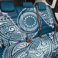 Cook Islands Gospel Day Back Car Seat Cover Blue Tribal Curves LT05 - Polynesian Pride
