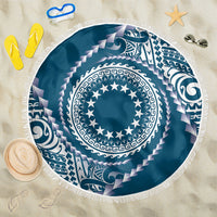 Cook Islands Gospel Day Beach Blanket Blue Tribal Curves LT05 One Size 150cm Blue - Polynesian Pride