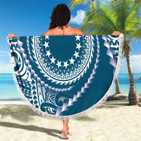 Cook Islands Gospel Day Beach Blanket Blue Tribal Curves LT05 - Polynesian Pride