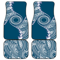 Cook Islands Gospel Day Car Mats Blue Tribal Curves LT05 - Polynesian Pride