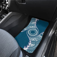 Cook Islands Gospel Day Car Mats Blue Tribal Curves LT05 - Polynesian Pride