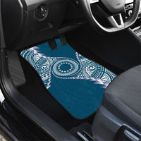Cook Islands Gospel Day Car Mats Blue Tribal Curves LT05 - Polynesian Pride
