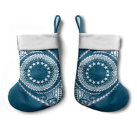 Cook Islands Gospel Day Christmas Stocking Blue Tribal Curves LT05 - Polynesian Pride