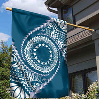 Cook Islands Gospel Day Garden Flag Blue Tribal Curves LT05 - Polynesian Pride