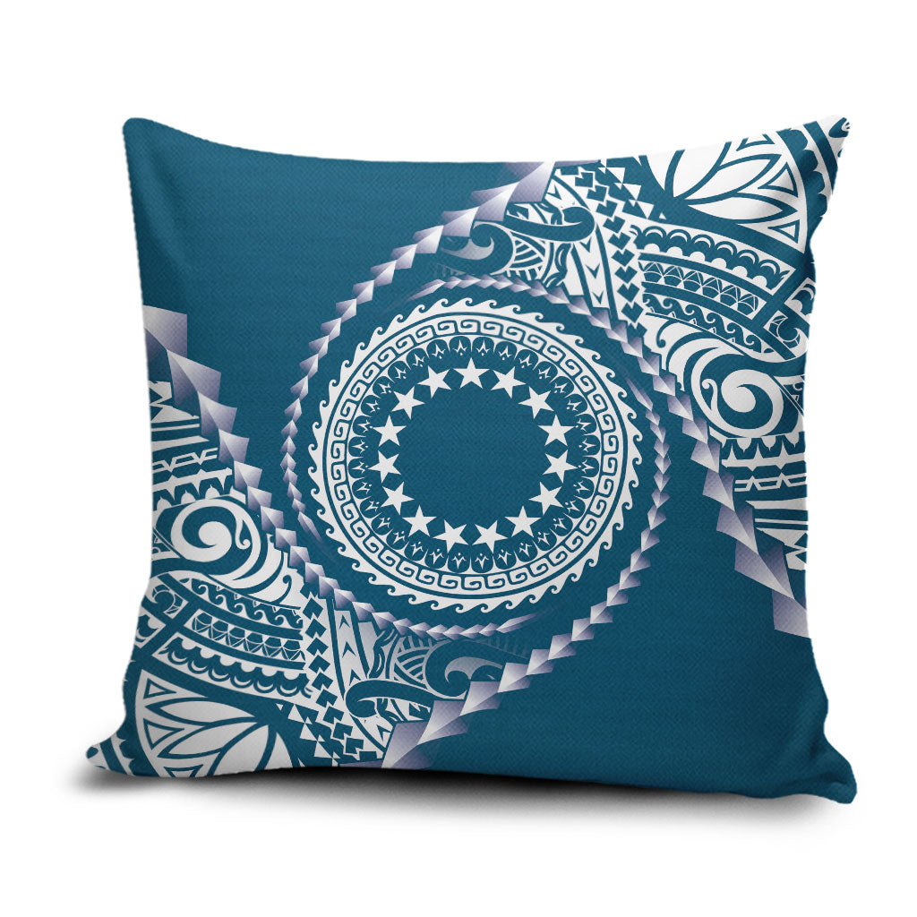 Cook Islands Gospel Day Pillow Cover Blue Tribal Curves LT05 Blue - Polynesian Pride