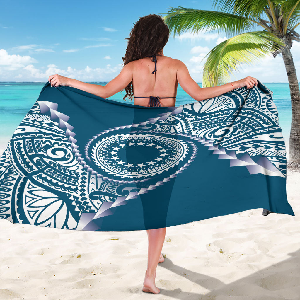 Cook Islands Gospel Day Sarong Blue Tribal Curves LT05 - Polynesian Pride