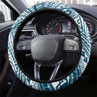 Cook Islands Gospel Day Steering Wheel Cover Blue Tribal Curves LT05 - Polynesian Pride