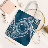 Cook Islands Gospel Day Tote Bag Blue Tribal Curves LT05 White Strap One Size Blue - Polynesian Pride