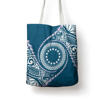 Cook Islands Gospel Day Tote Bag Blue Tribal Curves LT05 - Polynesian Pride