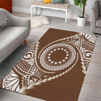 Cook Islands Gospel Day Area Rug Brown Tribal Curves LT05 - Polynesian Pride