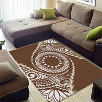 Cook Islands Gospel Day Area Rug Brown Tribal Curves LT05 - Polynesian Pride