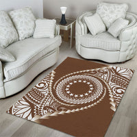 Cook Islands Gospel Day Area Rug Brown Tribal Curves LT05 - Polynesian Pride