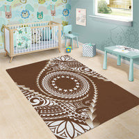 Cook Islands Gospel Day Area Rug Brown Tribal Curves LT05 - Polynesian Pride