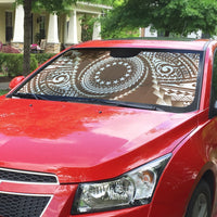 Cook Islands Gospel Day Auto Sun Shade Brown Tribal Curves LT05 - Polynesian Pride