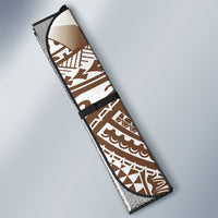Cook Islands Gospel Day Auto Sun Shade Brown Tribal Curves LT05 - Polynesian Pride