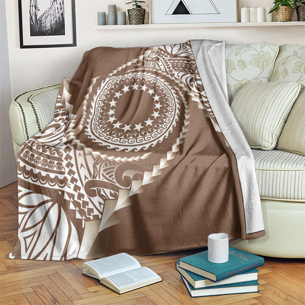 Cook Islands Gospel Day Blanket Brown Tribal Curves LT05 Brown - Polynesian Pride