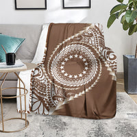 Cook Islands Gospel Day Blanket Brown Tribal Curves LT05 - Polynesian Pride