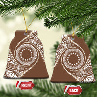 Cook Islands Gospel Day Ceramic Ornament Brown Tribal Curves