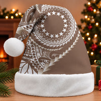 Cook Islands Gospel Day Christmas Santa Hat Brown Tribal Curves LT05 Without Fur Brown - Polynesian Pride
