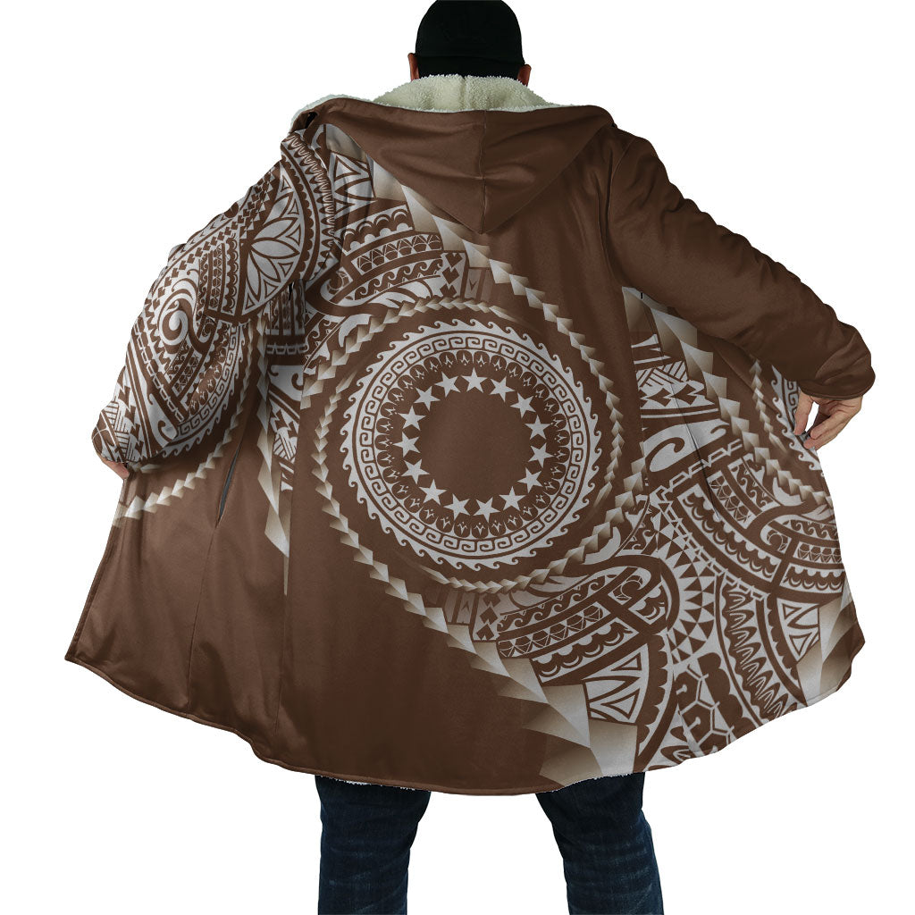 Cook Islands Gospel Day Cloak Brown Tribal Curves LT05 - Polynesian Pride