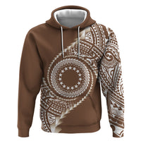 Cook Islands Gospel Day Hoodie Brown Tribal Curves LT05 Pullover Hoodie Brown - Polynesian Pride