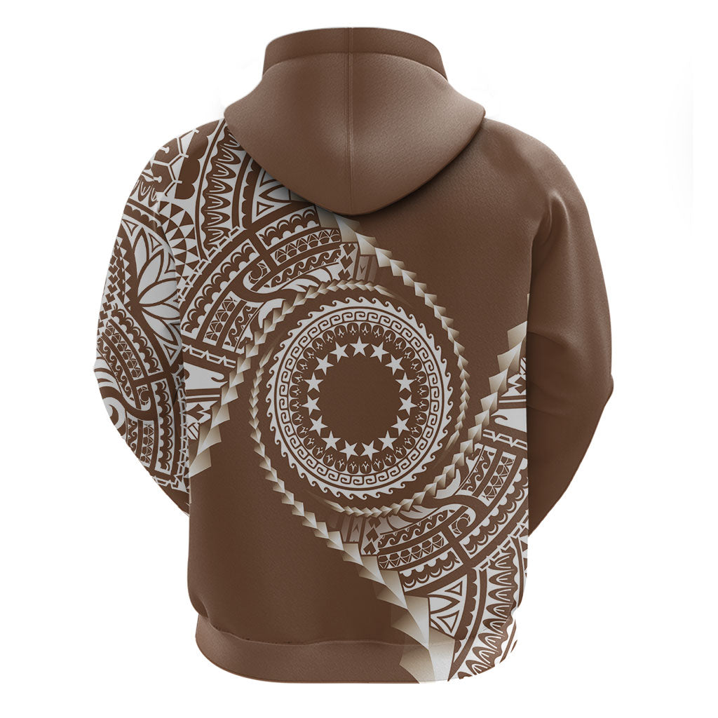 Cook Islands Gospel Day Hoodie Brown Tribal Curves LT05 - Polynesian Pride